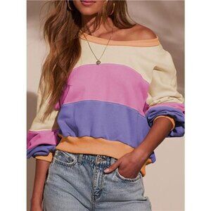 Color Block Drop Shoulder Sweatshirt